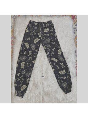 Disney Hocus Pocus Womens Joggers Small Black Multicolor Novelty Drawstring Pock